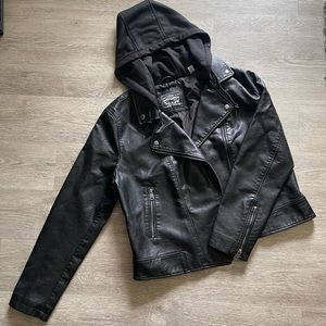 NWT Levi’s Hooded Black Leather Jacket